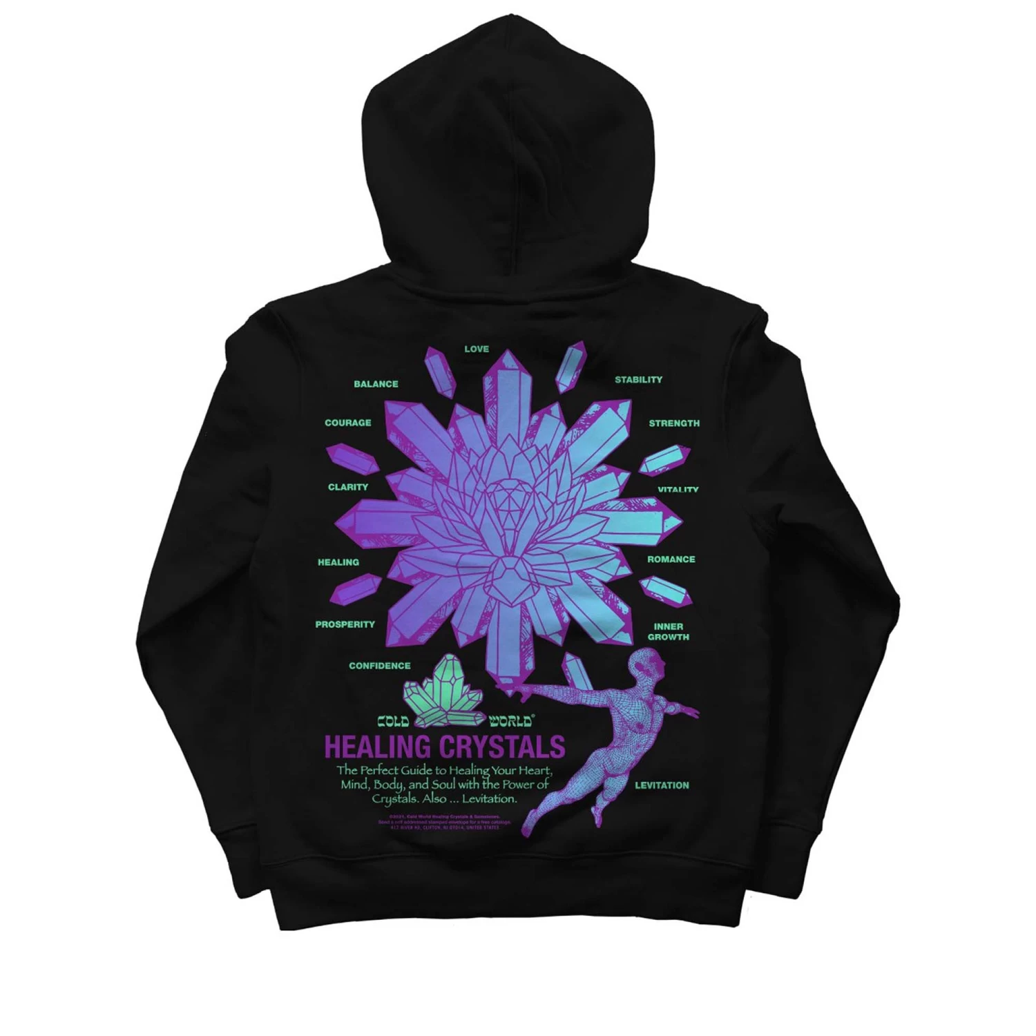Cold World Crystals & Levitation Hoodie - Black 4 Cold World Crystals & Levitation Hoodie - Black - Image 2