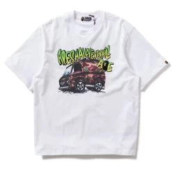 A Bathing Ape Car Graphic Tee - White
