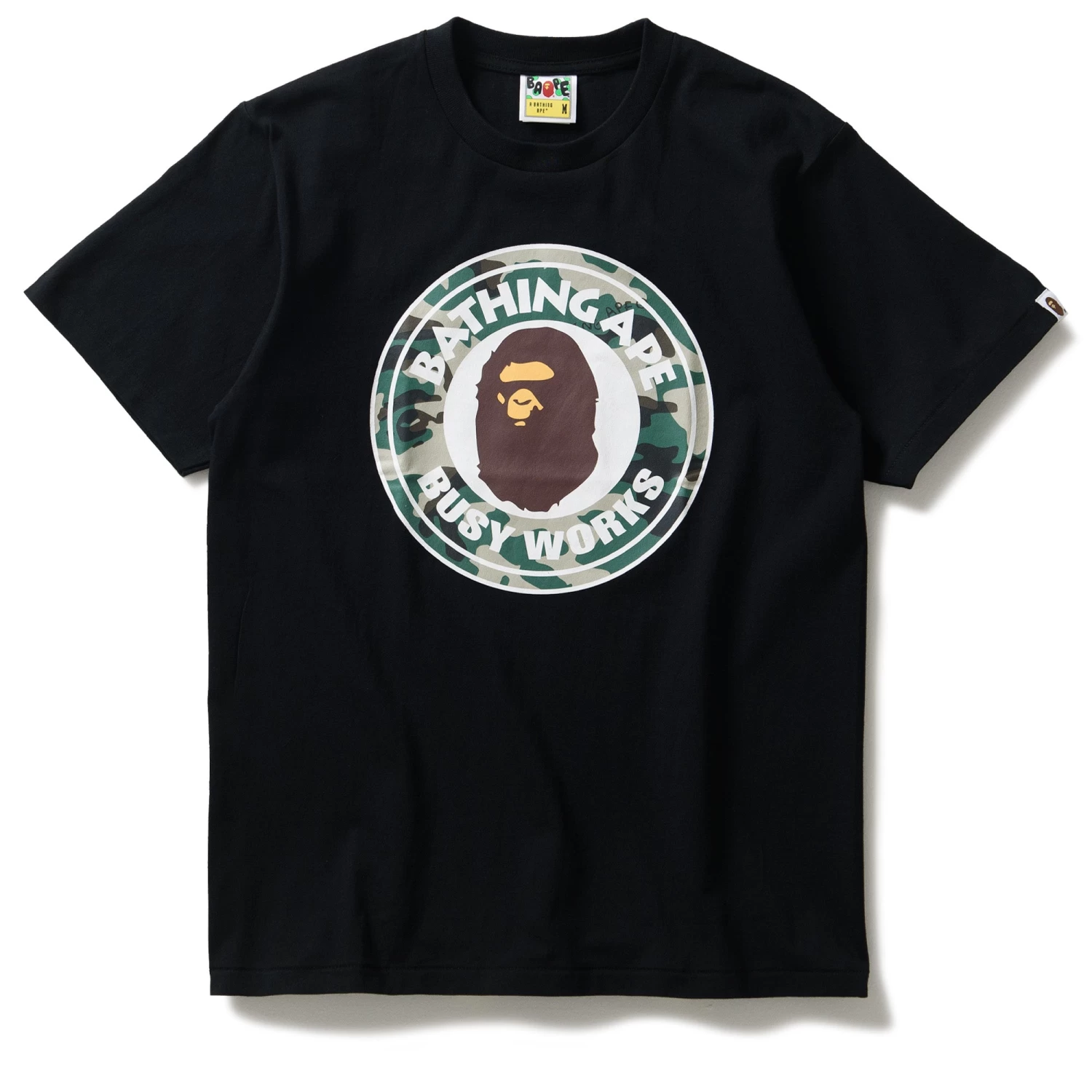 A Bathing Ape Woodland Camo Busy Works Tee - Black 3 A Bathing Ape Woodland Camo Busy Works Tee - Black
