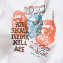 A Bathing Ape Pigment Three Ape Head Tee - White -Fashion clothing ABathingApeTeeShirtWhiteApeKillApeSneakerPOlitics3