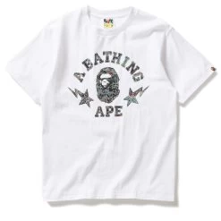 A Bathing Ape Bape Thermography Polygon College Tee - White