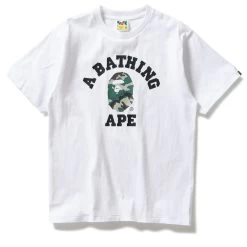 A Bathing Ape Woodland Camo College Tee - White