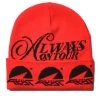 Always On Tour Script Beanie - Red/White -Fashion clothing AOTBeanieRed1