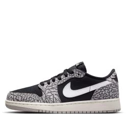 Air Jordan 1 Low OG 'Black Cement' (GS) - Black/Muslin