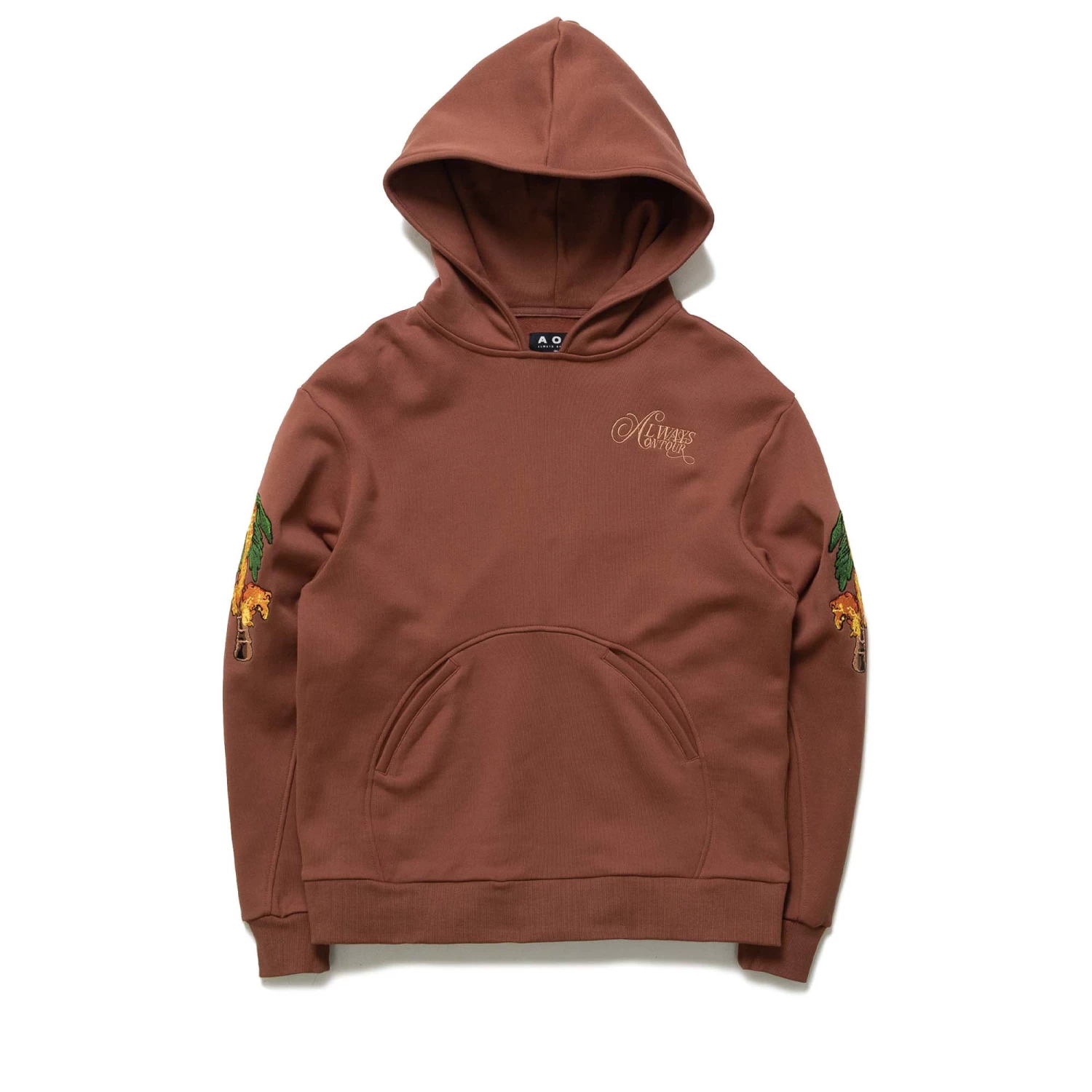 Always On Tour Palm Tree Hoodie - Brown 3 Always On Tour Palm Tree Hoodie - Brown
