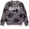 A Bathing Ape Pattern Crewneck - Black -Fashion clothing BAPEABathingApeGreyCrew2