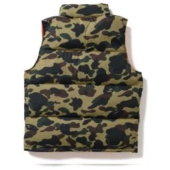 A Bathing Ape 1ST Camo Reversible Down Vest - Green -Fashion clothing BApeABathingApeVest5