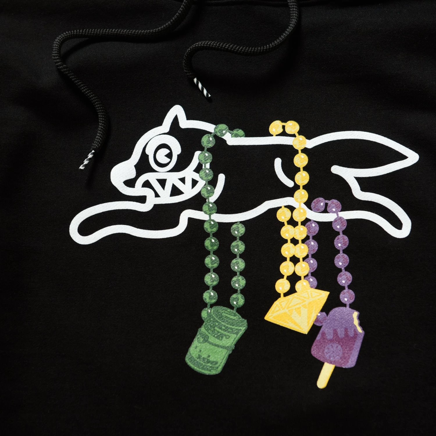 Ice Cream Mardi Gras Hoodie - Black 5 Ice Cream Mardi Gras Hoodie - Black - Image 3