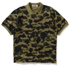 A Bathing Ape 1st Camo One Point Relaxed Fit Polo - Green
