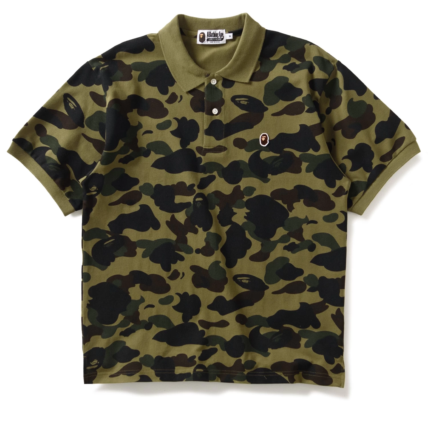 A Bathing Ape 1st Camo One Point Relaxed Fit Polo - Green 3 A Bathing Ape 1st Camo One Point Relaxed Fit Polo - Green