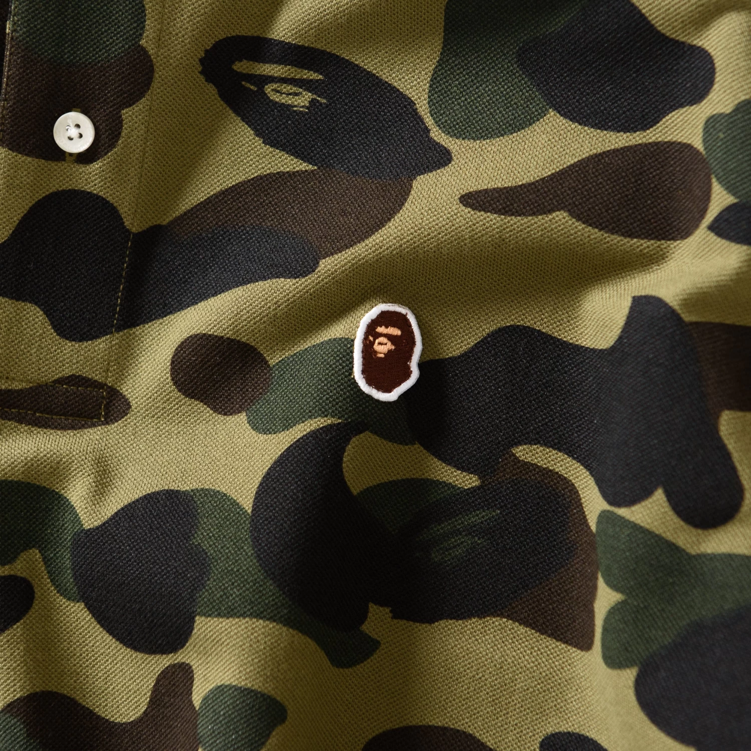 A Bathing Ape 1st Camo One Point Relaxed Fit Polo - Green 5 A Bathing Ape 1st Camo One Point Relaxed Fit Polo - Green - Image 3