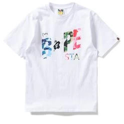 A Bathing Ape ABC Camo Crazy Sta Tee - White