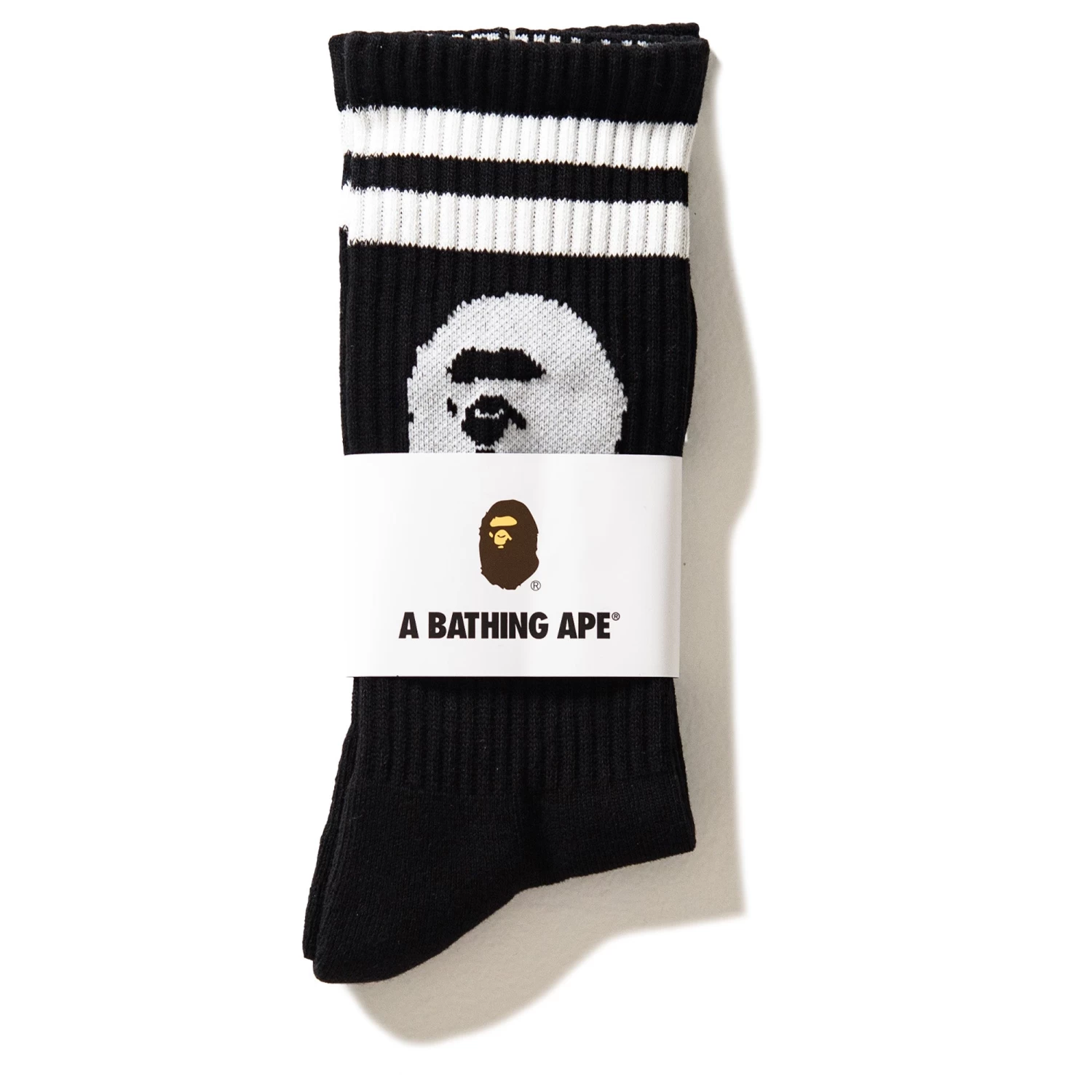 A Bathing Ape Headline Socks - Black 3 A Bathing Ape Headline Socks - Black