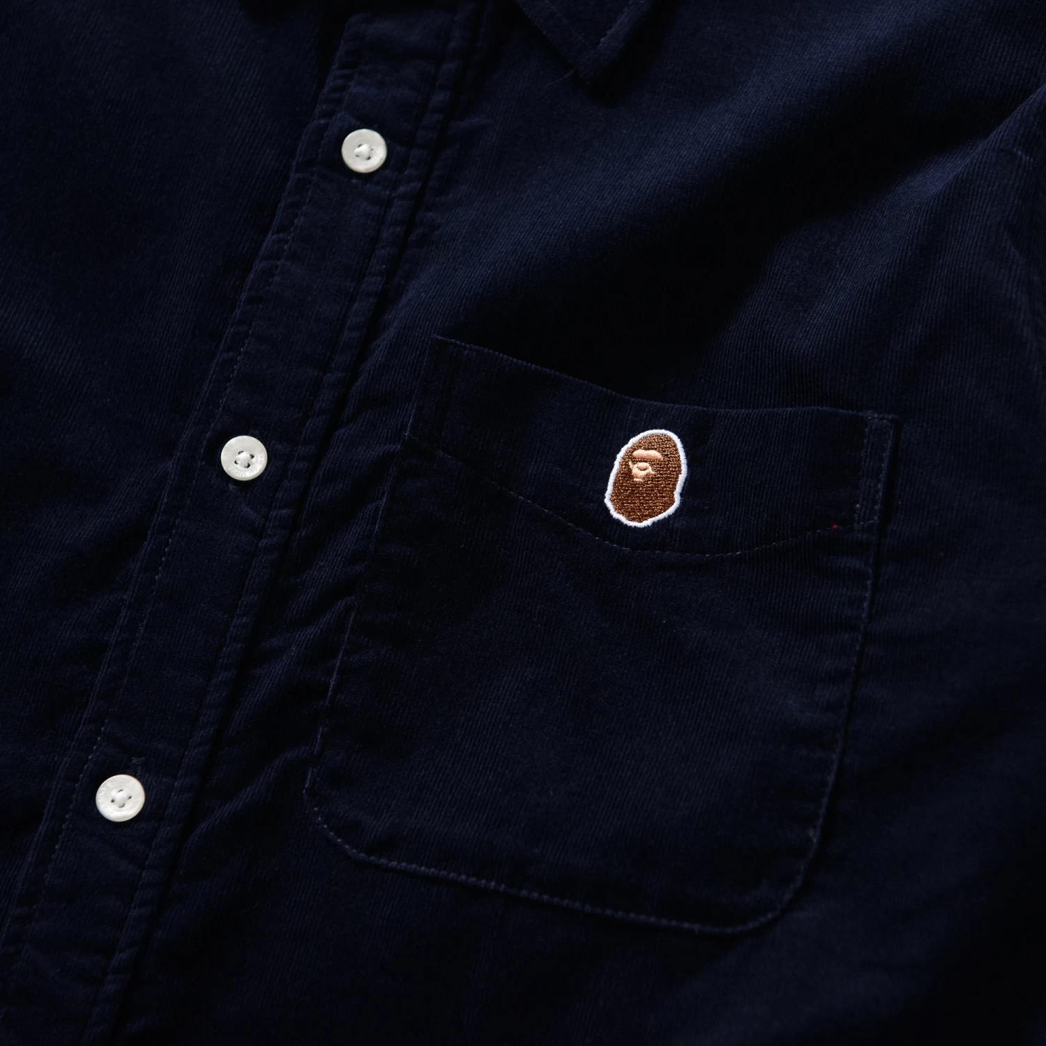 A Bathing Ape Ape Head Corduroy Shirt - Navy 4 A Bathing Ape Ape Head Corduroy Shirt - Navy - Image 2