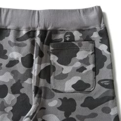 A Bathing Ape Honeycomb Camo Shark Sweatshorts - Grey -Fashion clothing BapeHoneycombSHarkShortGray131 111895SNeakerPOlitics5