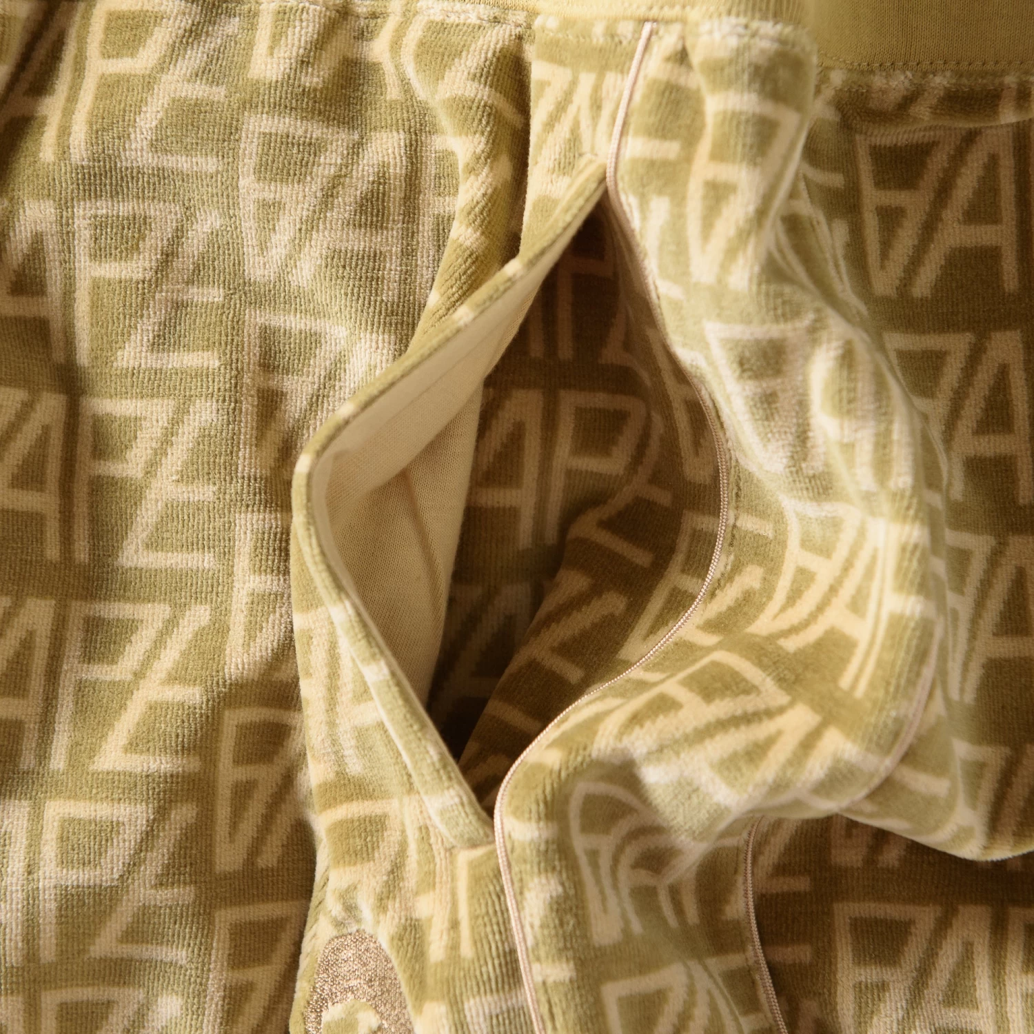 A Bathing Ape Logo Monogram Velour Shorts - Beige 8 A Bathing Ape Logo Monogram Velour Shorts - Beige - Image 6