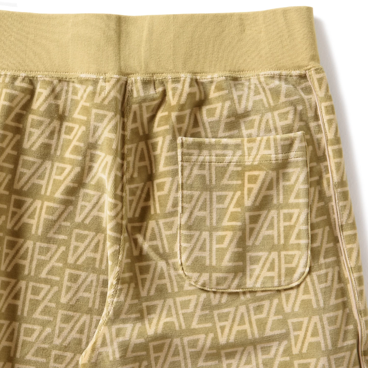 A Bathing Ape Logo Monogram Velour Shorts - Beige 4 A Bathing Ape Logo Monogram Velour Shorts - Beige - Image 2