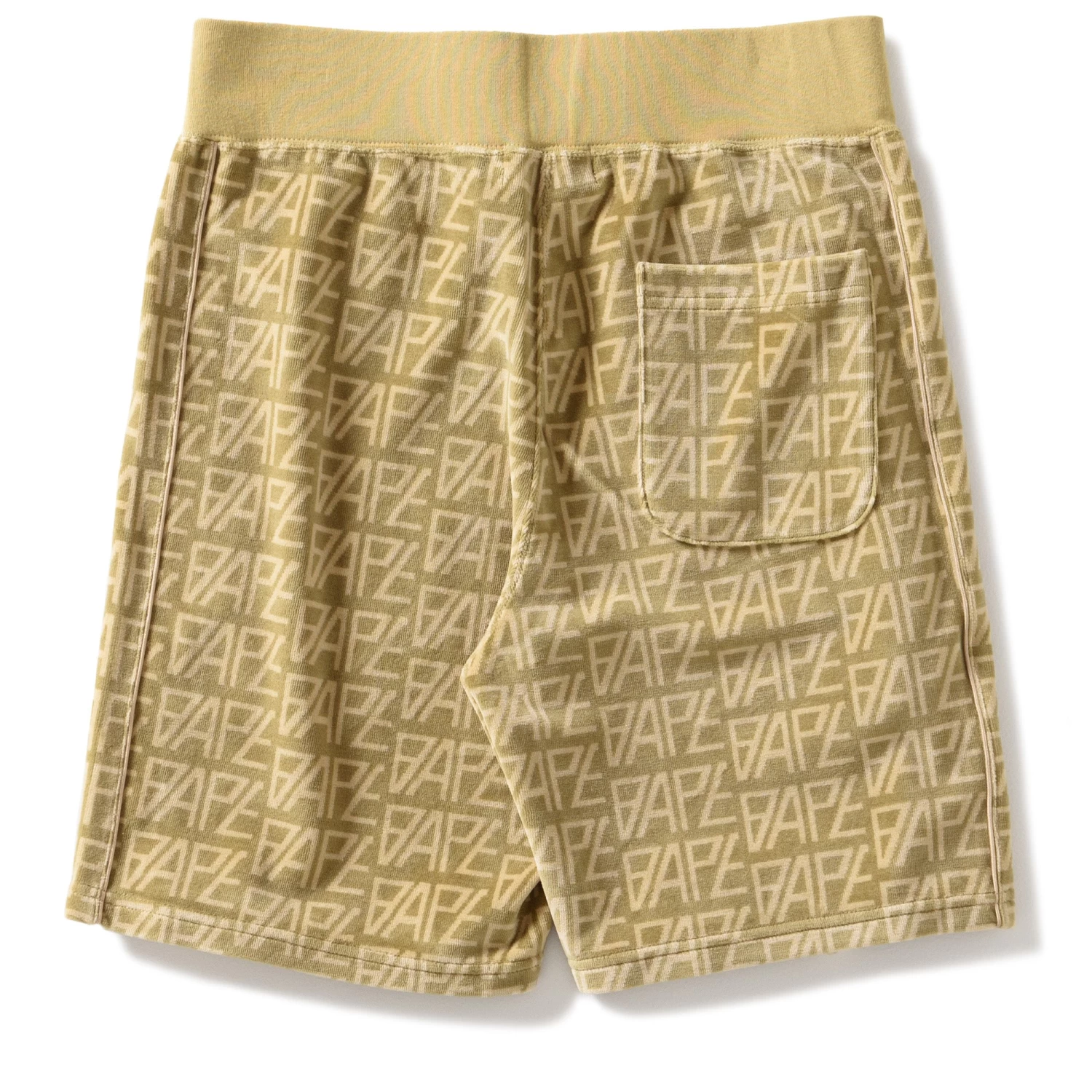A Bathing Ape Logo Monogram Velour Shorts - Beige 9 A Bathing Ape Logo Monogram Velour Shorts - Beige - Image 7