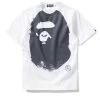 A Bathing Ape Overprinted Ape Tee - White -Fashion clothing BapeOVERPRINTEDAPEHEADTEEWhite1J80109001SneakerPolitics1