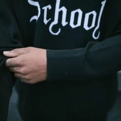 Born X Raised Fuck School Intarsia Sweater - Black -Fashion clothing BornxRaised Sneaker Politics 12