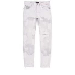 Purple Brand Low Rise Skinny Jean - Faded Ecru Crackle