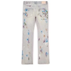 Purple Brand Bootcut Jean - Super Light Indigo With Paint 5 Purple Brand Bootcut Jean - Super Light Indigo With Paint -Fashion clothing P004 SLBP222 2 39561a3c 29d3 44a5 8a1d 59a61f7c731c