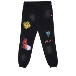 Jungles Life Death Rebirth Sweatpants - Black