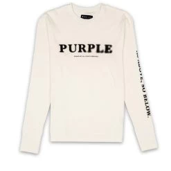 Purple Brand As Above Crewneck - Ecru