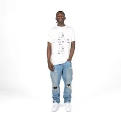 424 Printed Tee - White -Fashion clothing Sneaker Politics 424 AUGUST23 ONBODY 131 114927 1