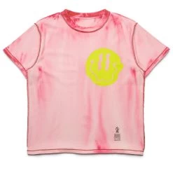 Darkoveli Smiley Tee - Bleached Dark Red