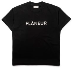 Flaneur Printed Logo Tee - Black