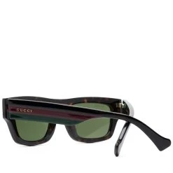 Gucci Rectangular Frame Sunglasses - Dark Brown/Solid Green -Fashion clothing Sneaker Politics GUCCI SPRING23 131 113697 3