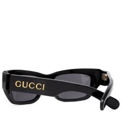 Gucci Rectangular Frame Sunglasses - Black/Solid Grey -Fashion clothing Sneaker Politics GUCCI SPRING23 131 113698 2