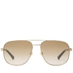 Gucci Navigator Frame Sunglasses - Gold/Gradient Brown