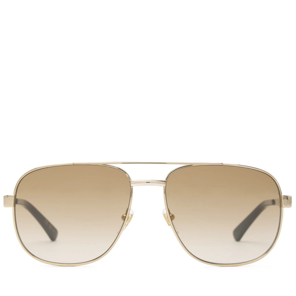 Gucci Navigator Frame Sunglasses - Gold/Gradient Brown 3 Gucci Navigator Frame Sunglasses - Gold/Gradient Brown