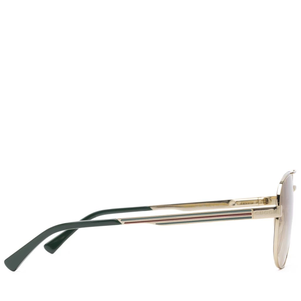 Gucci Navigator Frame Sunglasses - Gold/Gradient Brown 4 Gucci Navigator Frame Sunglasses - Gold/Gradient Brown - Image 2