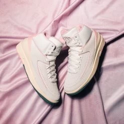 Women's Air Jordan 2 Retro 'Soft Pink' - Summit White/Medium Soft Pink -Fashion clothing Sneaker Politics Jordan SoftPink2 IGPost 1 1