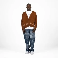 KidSuper Fire Escape Embroidered Jean - Blue -Fashion clothing Sneaker Politics KIDSUPER ONBODY131 113446 AW23 PT 3 1