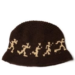 KidSuper Running Guys Crochet Hat - Brown