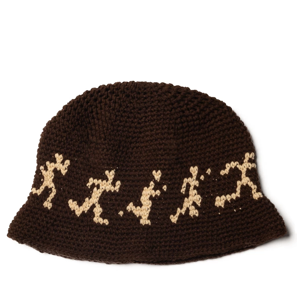 KidSuper Running Guys Crochet Hat - Brown 3 KidSuper Running Guys Crochet Hat - Brown