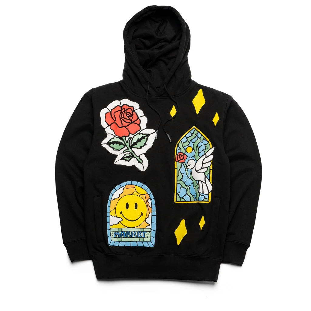Market Smiley Cathedral Glass Hoodie - Black 3 Market Smiley Cathedral Glass Hoodie - Black