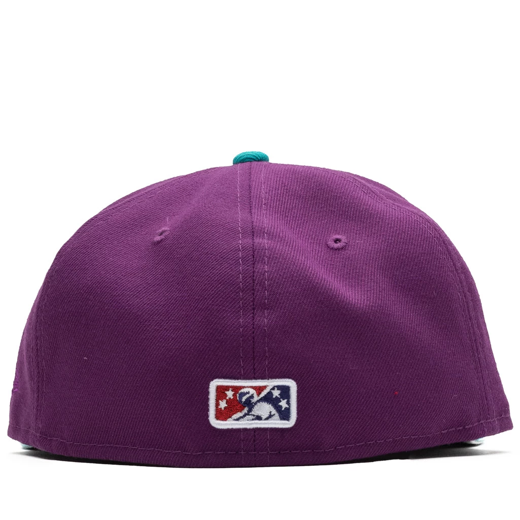 New Era X Politics Wisconsin Timber Rattlers 59FIFTY Fitted Hat - Magenta/Glacier 5 New Era X Politics Wisconsin Timber Rattlers 59FIFTY Fitted Hat - Magenta/Glacier - Image 3