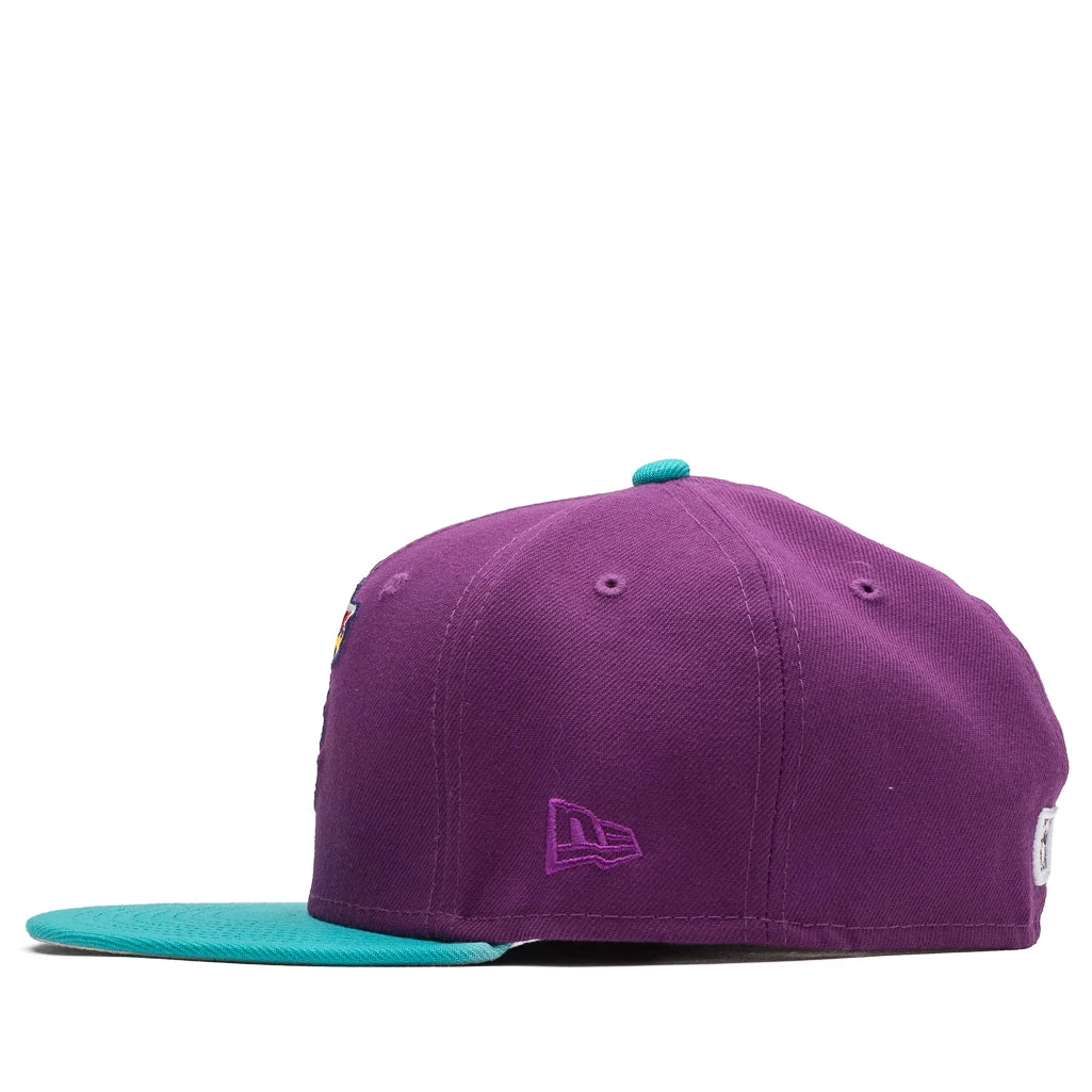 New Era X Politics Wisconsin Timber Rattlers 59FIFTY Fitted Hat - Magenta/Glacier 6 New Era X Politics Wisconsin Timber Rattlers 59FIFTY Fitted Hat - Magenta/Glacier - Image 4