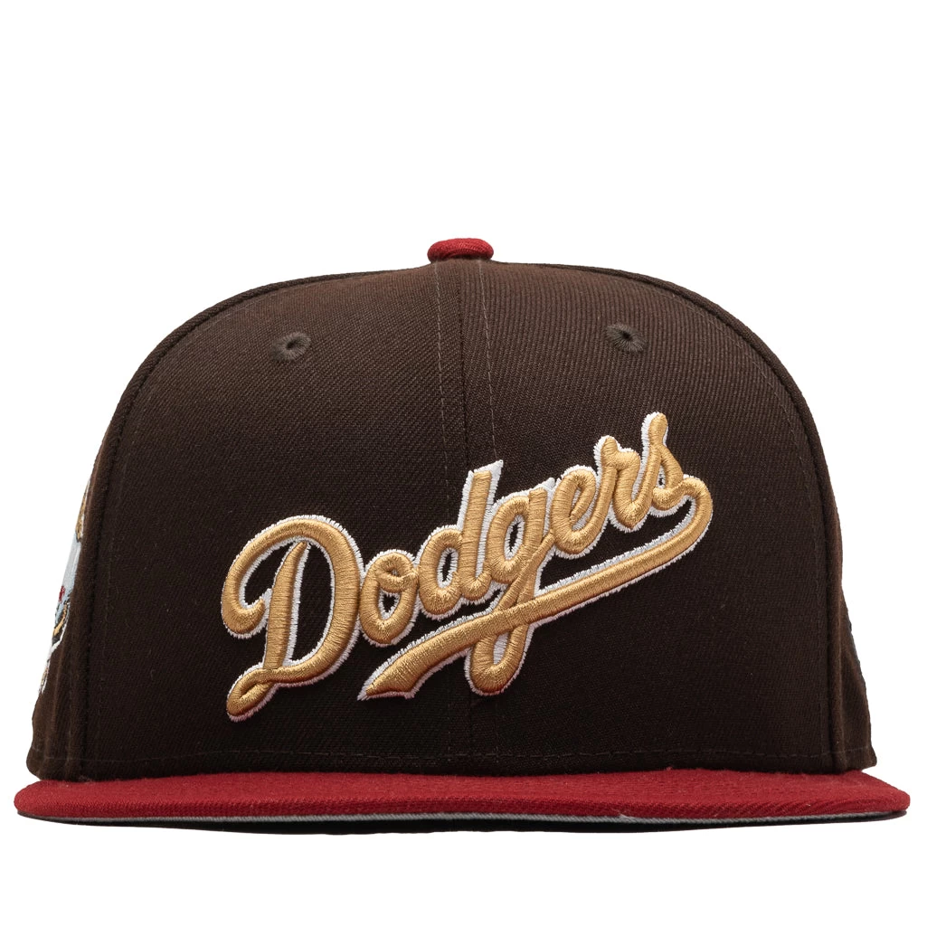 New Era X Politics Los Angeles Dodgers 59FIFTY Fitted Hat - Wood/Merlot 3 New Era X Politics Los Angeles Dodgers 59FIFTY Fitted Hat - Wood/Merlot