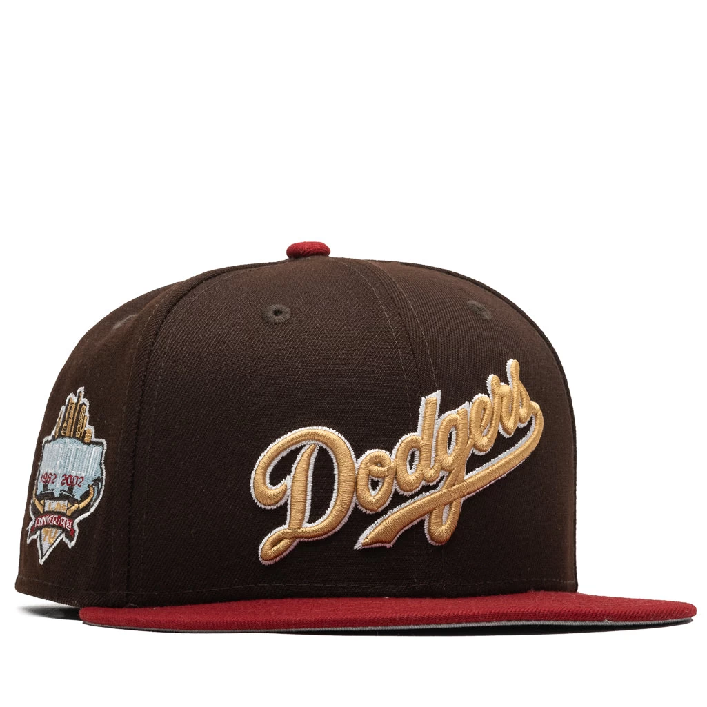 New Era X Politics Los Angeles Dodgers 59FIFTY Fitted Hat - Wood/Merlot 8 New Era X Politics Los Angeles Dodgers 59FIFTY Fitted Hat - Wood/Merlot - Image 6