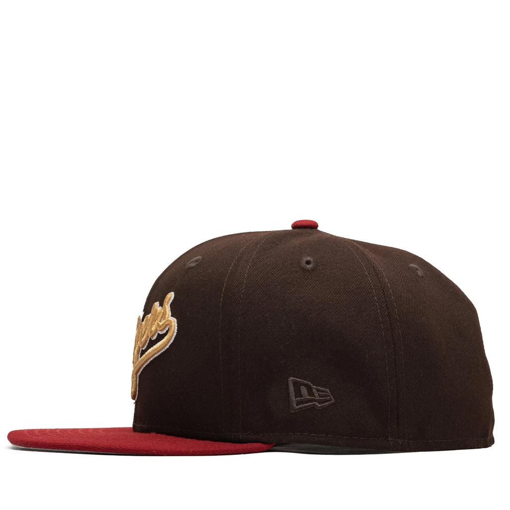 New Era X Politics Los Angeles Dodgers 59FIFTY Fitted Hat - Wood/Merlot 6 New Era X Politics Los Angeles Dodgers 59FIFTY Fitted Hat - Wood/Merlot - Image 4