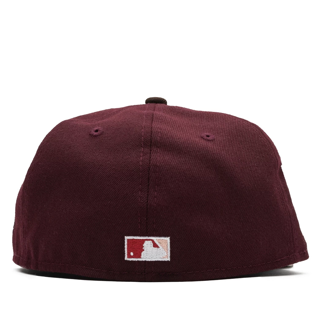 New Era X Politics Houston Astros 59FIFTY Fitted Hat - Beet/Cocoa 5 New Era X Politics Houston Astros 59FIFTY Fitted Hat - Beet/Cocoa - Image 3