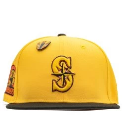 New Era X Politics Seattle Mariners 59FIFTY Fitted Hat - Atomic Yellow/Black