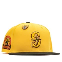 New Era X Politics Seattle Mariners 59FIFTY Fitted Hat - Atomic Yellow/Black -Fashion clothing Sneaker Politics NewEra Scorpion 131 113004 WB 2