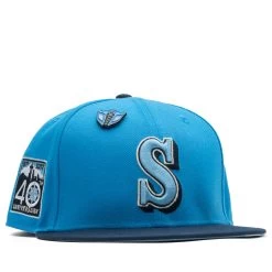 New Era X Politics Seattle Mariners 59FIFTY Fitted Hat - Ice Blue/Navy -Fashion clothing Sneaker Politics NewEra SubZero 131 113003 WB 5
